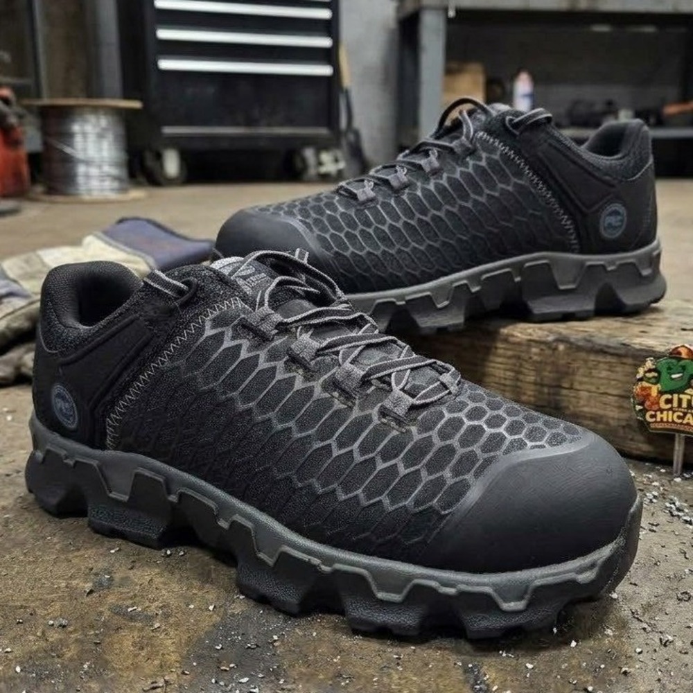 Timberland PRO Men Powertrain Sport Alloy Toe Work Shoes Black A176A Size 11 M
